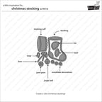 Diagram of a Christmas stocking with labeled parts on a white background