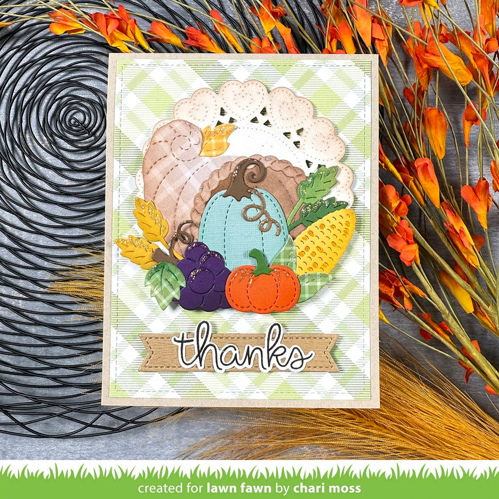 Lawn Fawn Cornucopia Dies lf3867 thanks