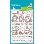 Lawn Fawn Cozy Cats Dies lf3897 red outline to indicate coordinating dies