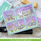 Lawn Fawn Cozy Cats Stamps and Dies silly goose