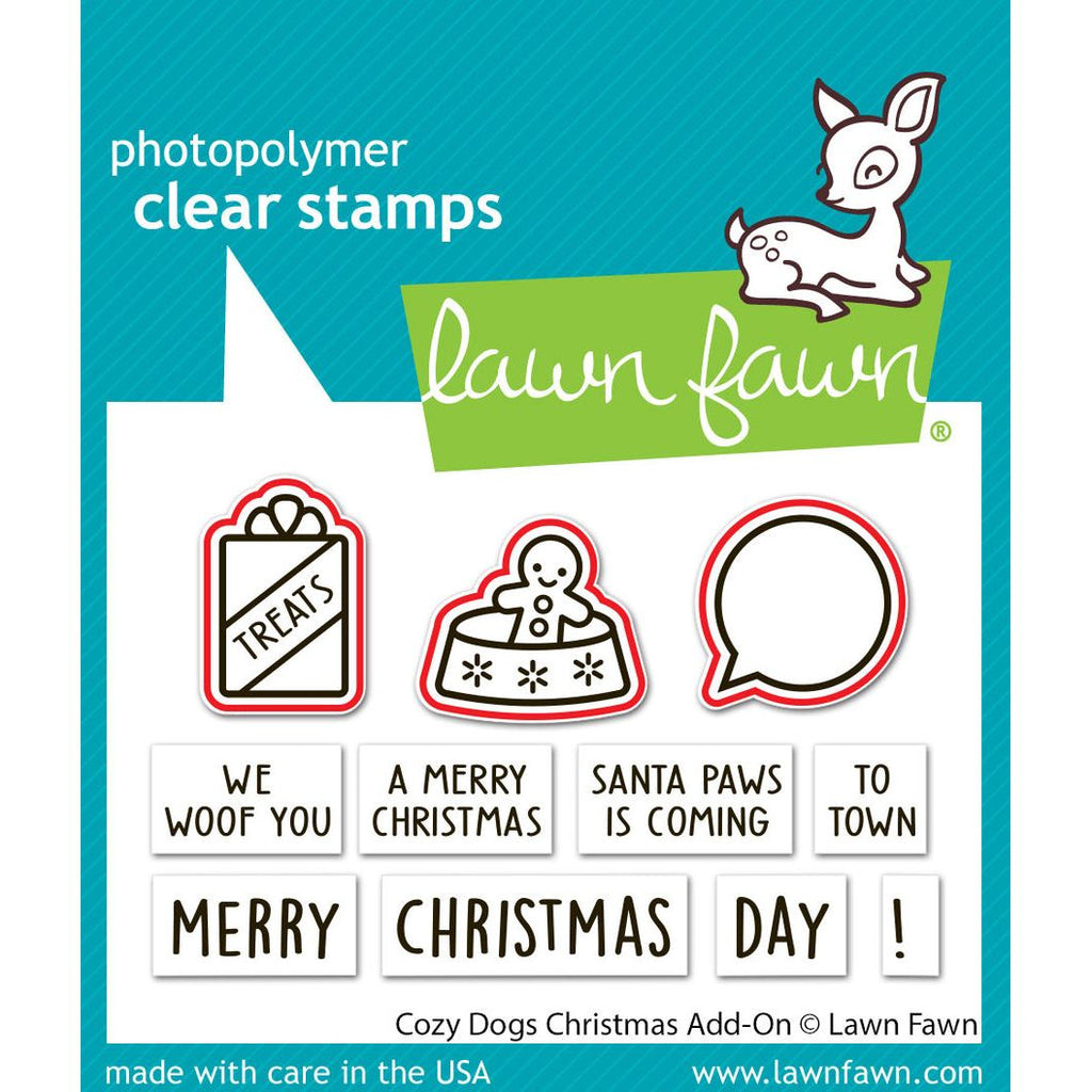 Lawn Fawn Cozy Dogs Christmas Add-On Dies lf4254 red lines indicate stamps