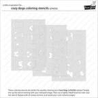 Lawn Fawn Cozy Dogs Coloring Stencils lf4252 set of 3