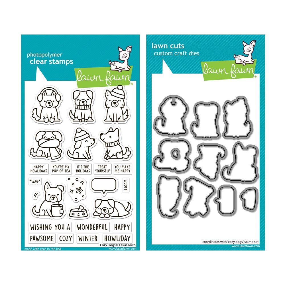 Lawn Fawn Cozy Dogs Stamps and Dies