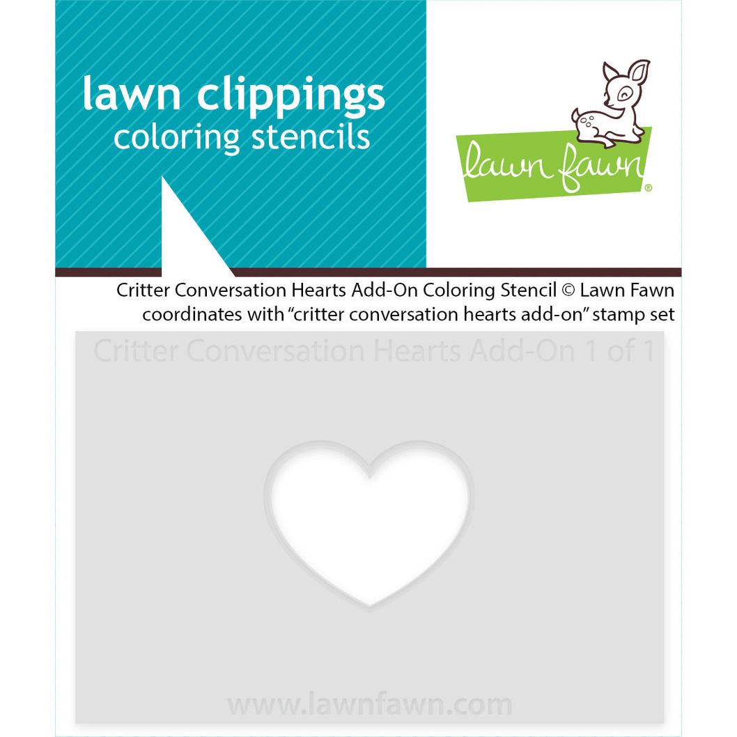 Lawn Fawn Critter Conversation Hearts Add-On Coloring Stencil lf3953