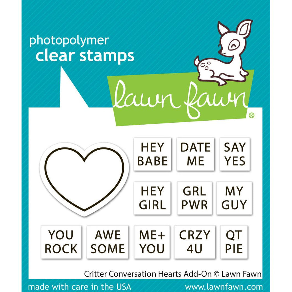 Lawn Fawn Critter Conversation Hearts Add-On Stamps lf3951