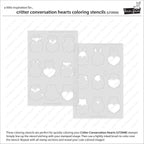 Lawn Fawn Critter Conversation Hearts Coloring Stencils lf3950 set of 2