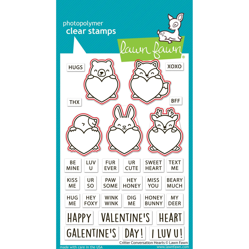 Lawn Fawn Critter Conversation Hearts Dies lf3949 outlines showing stamps to be die cut