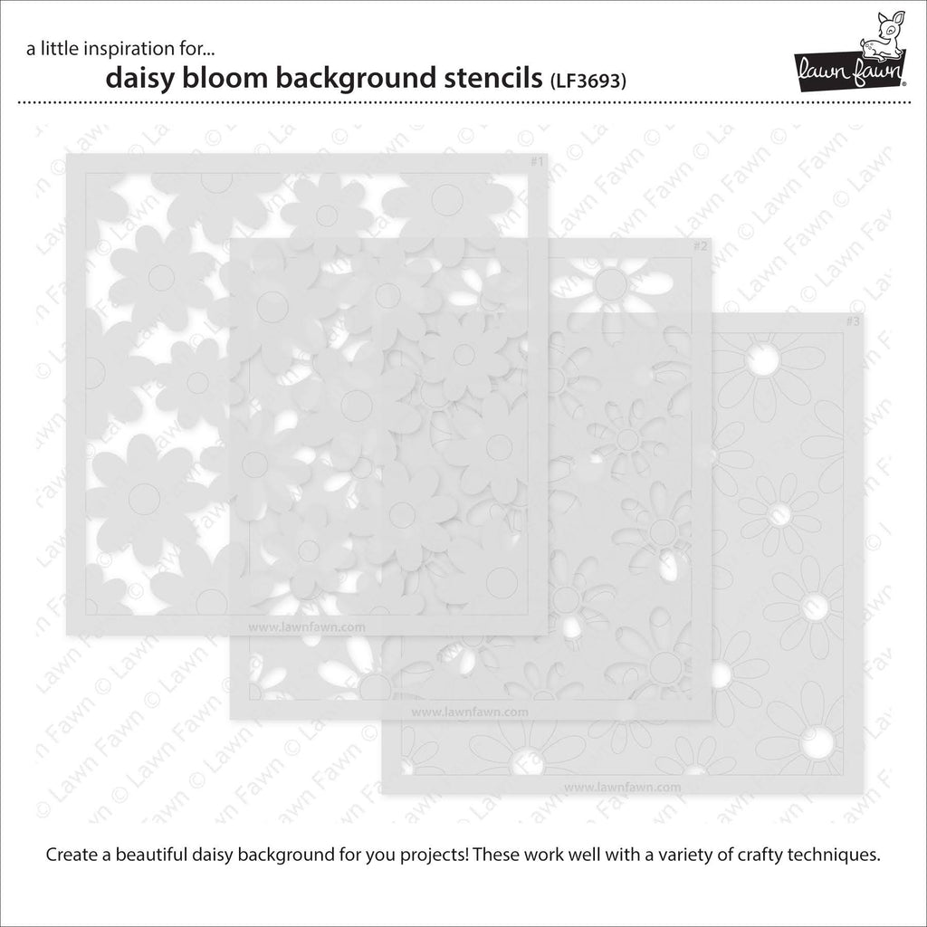 Lawn Fawn Daisy Bloom Background Layering Stencils lf3693 individual stencils