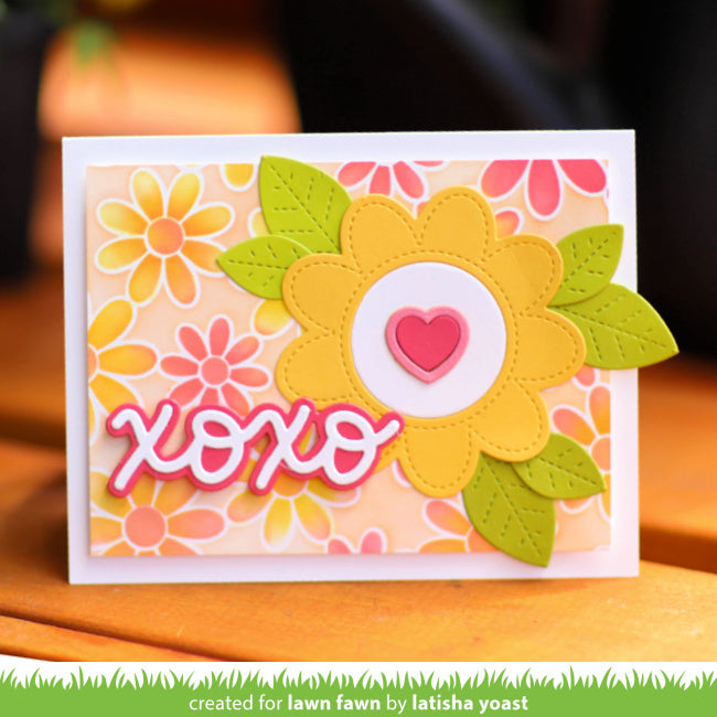 Lawn Fawn Daisy Bloom Background Layering Stencils lf3693 xoxo