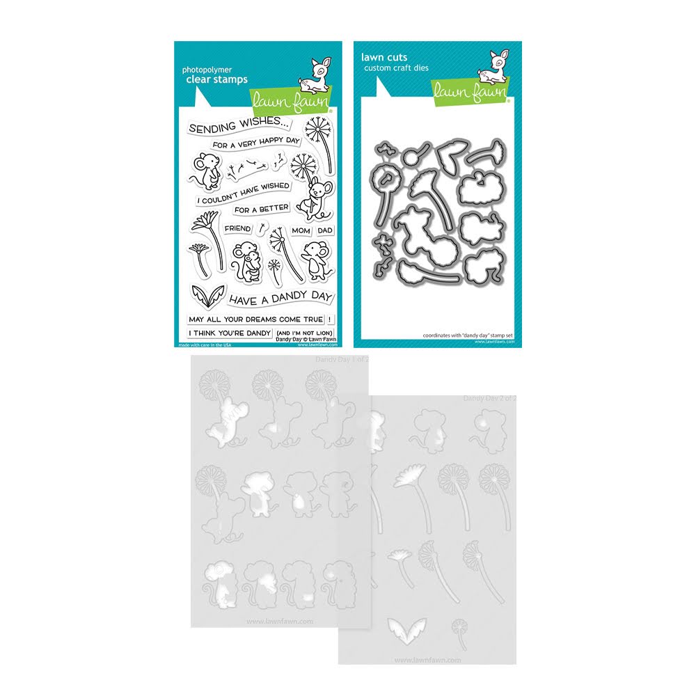 Lawn Fawn Dandy Day Stamps Dies and Coloring Stencils