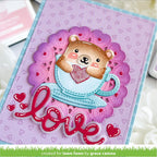 Lawn Fawn Doily Hearts Dies lf3612 Bear Teacup