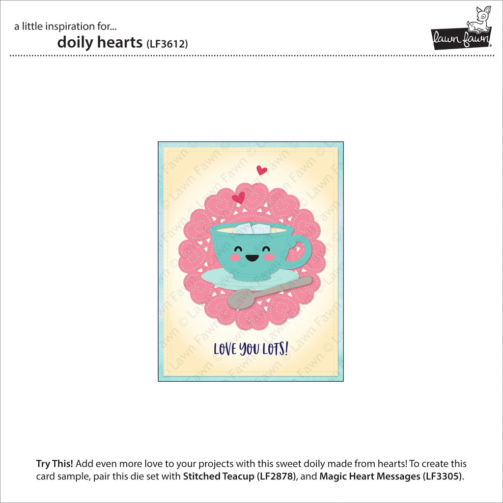 Lawn Fawn Doily Hearts Dies lf3612 inspiration