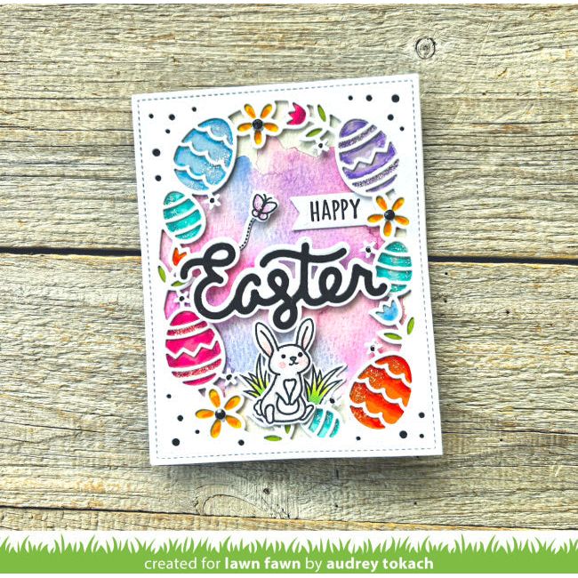 Lawn Fawn Easter Egg Backdrop Dies lf3687 Happy Easter
