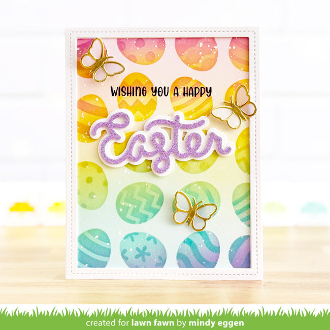 Lawn Fawn Easter Egg Background Layering Stencils lf3692 Glittery Easter | color-code:alt1