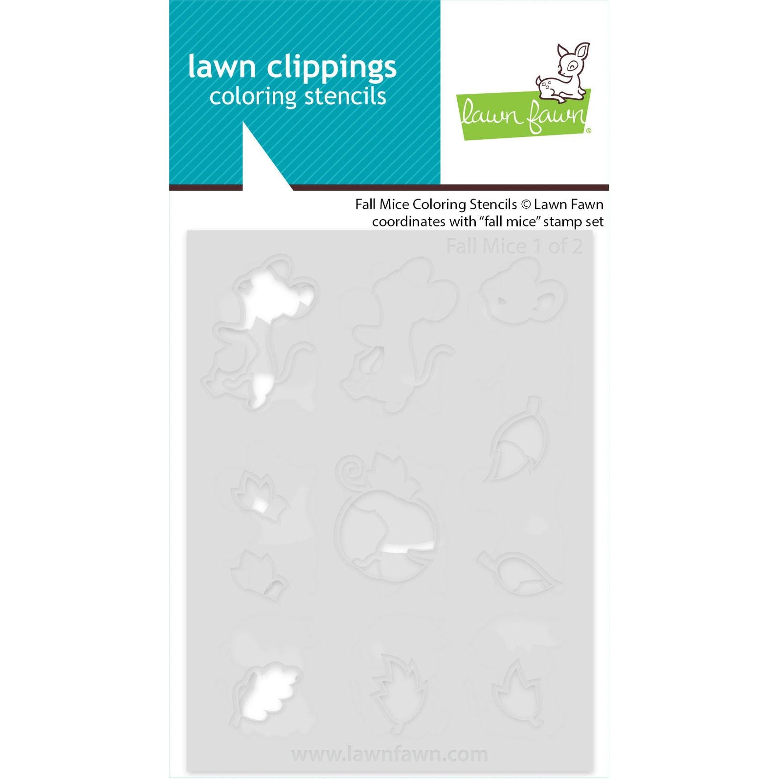 Lawn Fawn Fall Mice Coloring Stencils lf4199