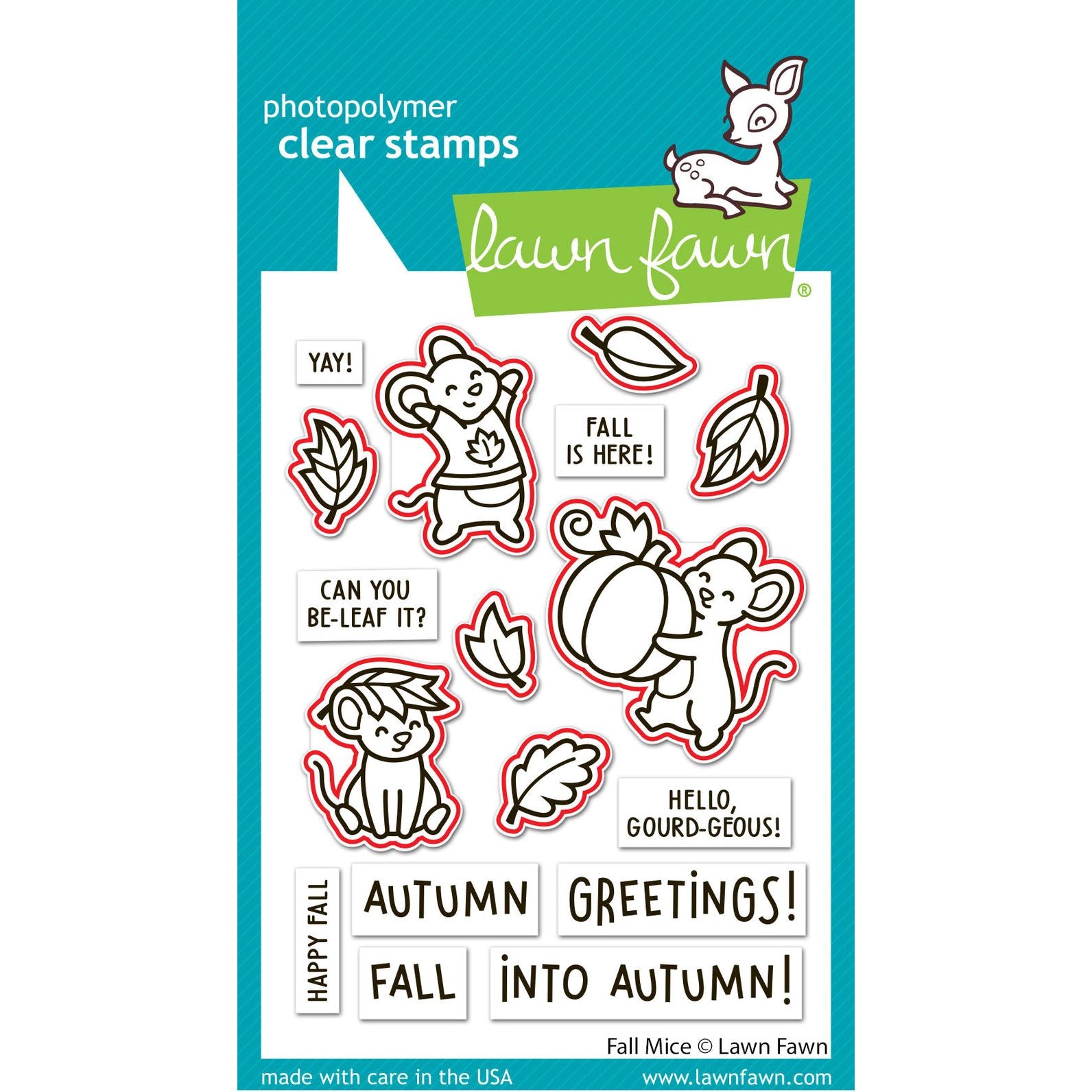 Lawn Fawn Fall Mice Dies lf4198 red lines indicate dies