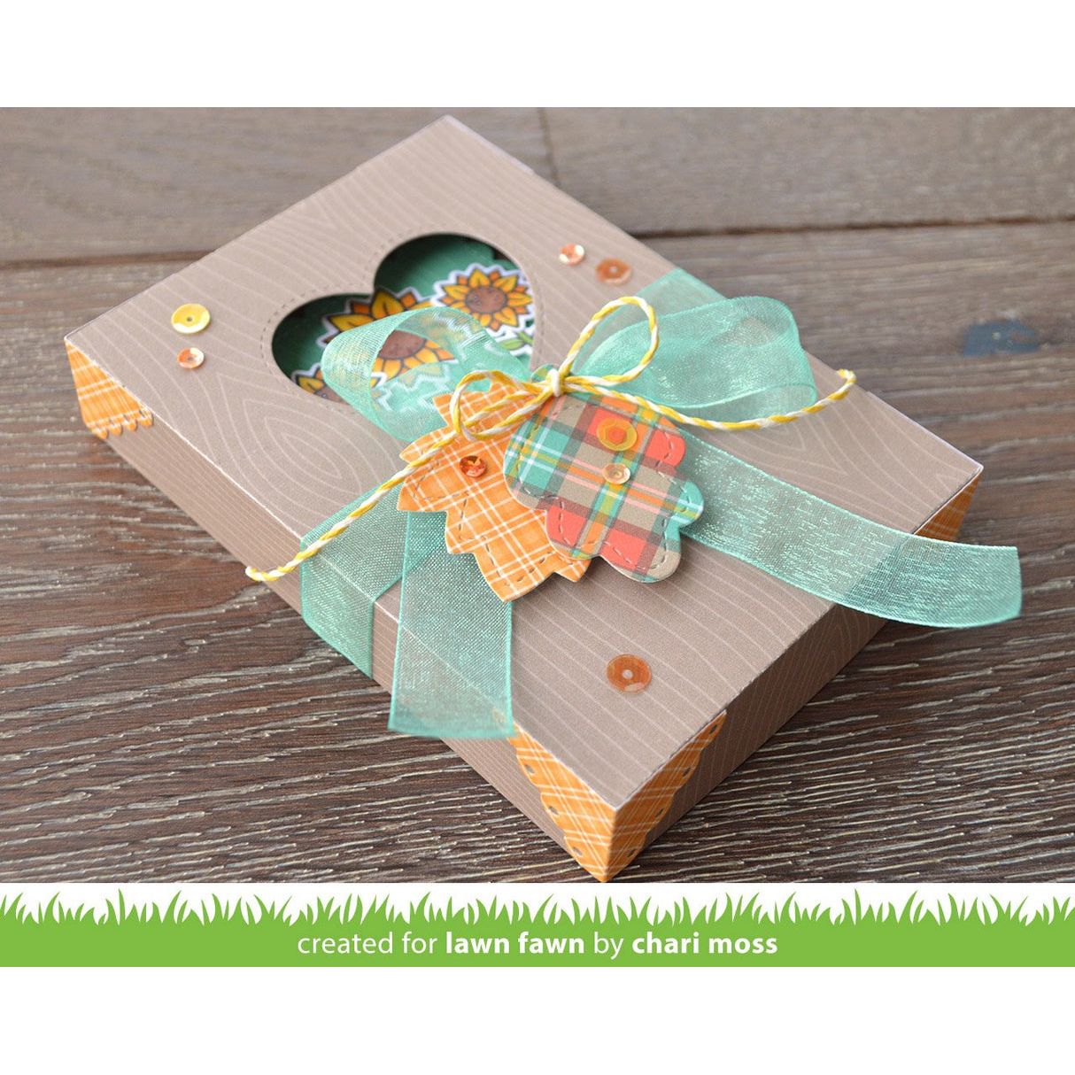 Lawn Fawn Fall Tiny Tags Lawn Cuts lf1493 woodgrain box