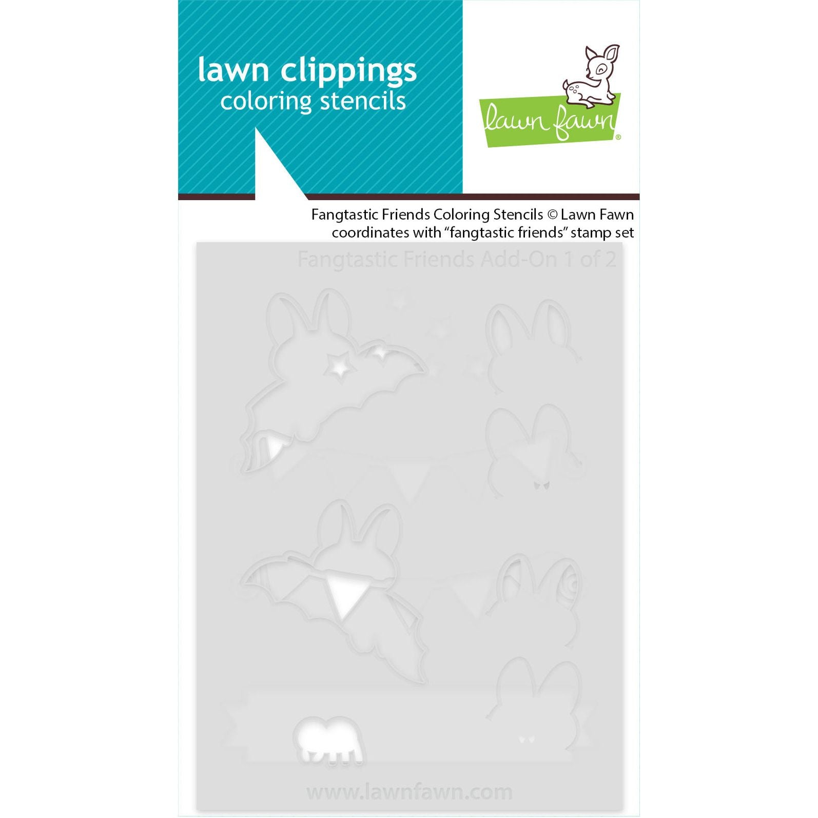 Lawn Fawn Fangtastic Friends Add-On Coloring Stencils lf4229