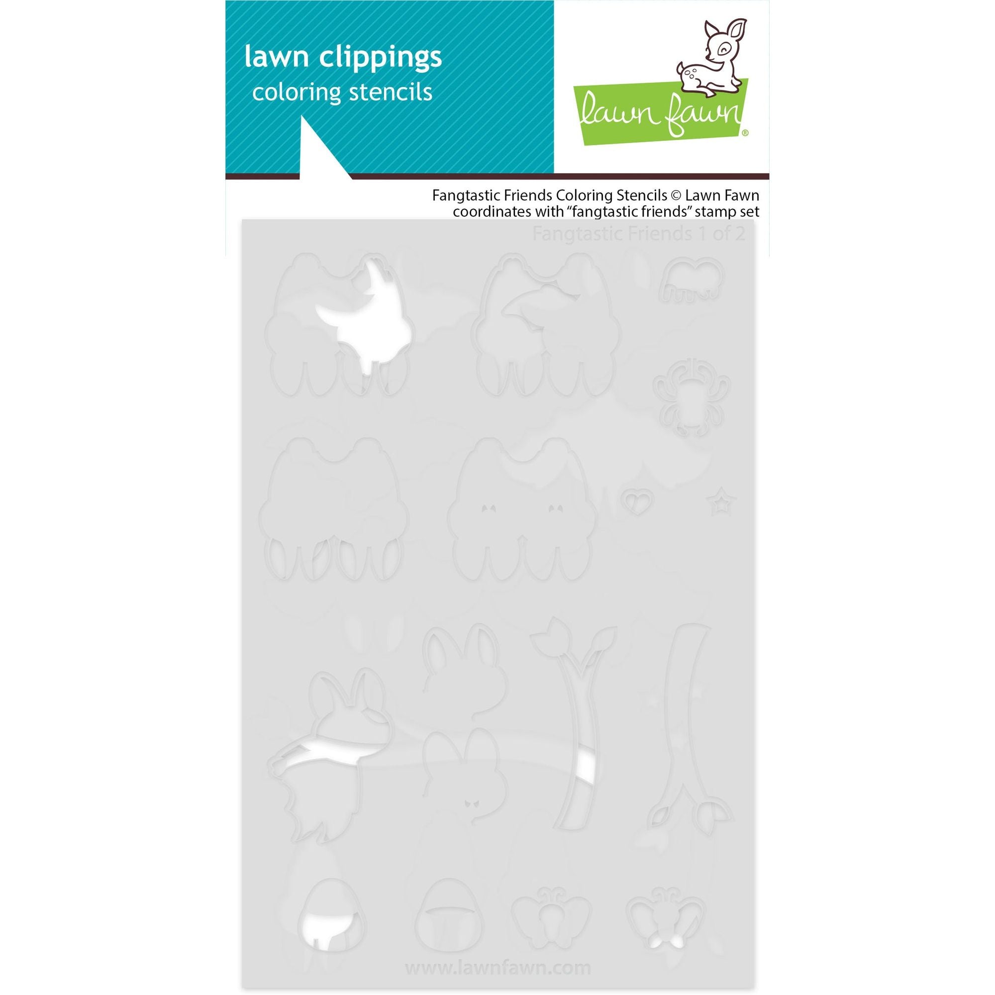 Lawn Fawn Fangtastic Friends Coloring Stencils lf4228