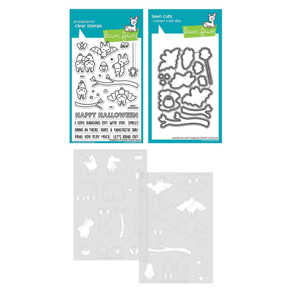 Lawn Fawn Fangtastic Friends Stamps Dies and Coloring Stencils