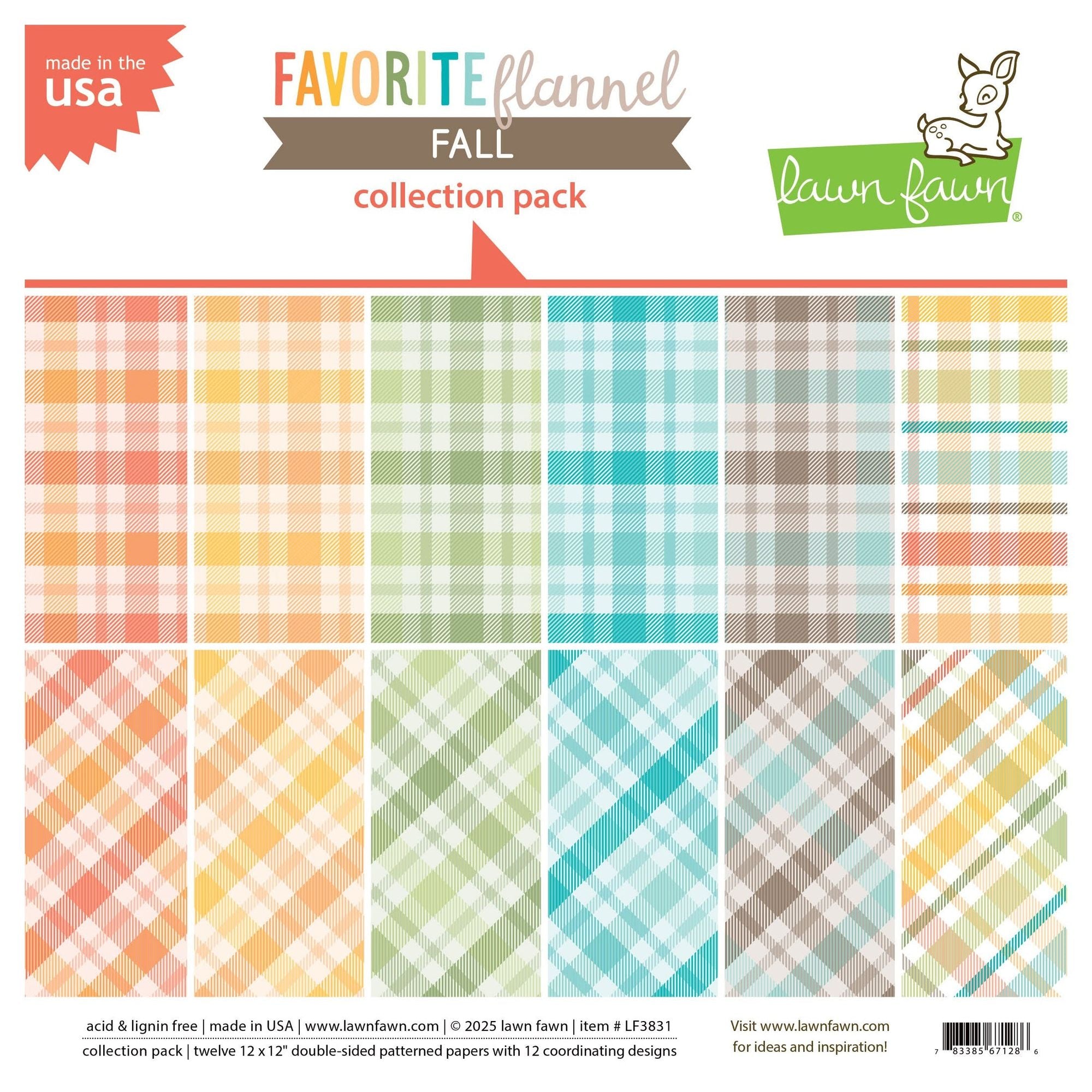 Lawn Fawn Favorite Flannel Fall 12x12 Inch Collection Pack lf3831