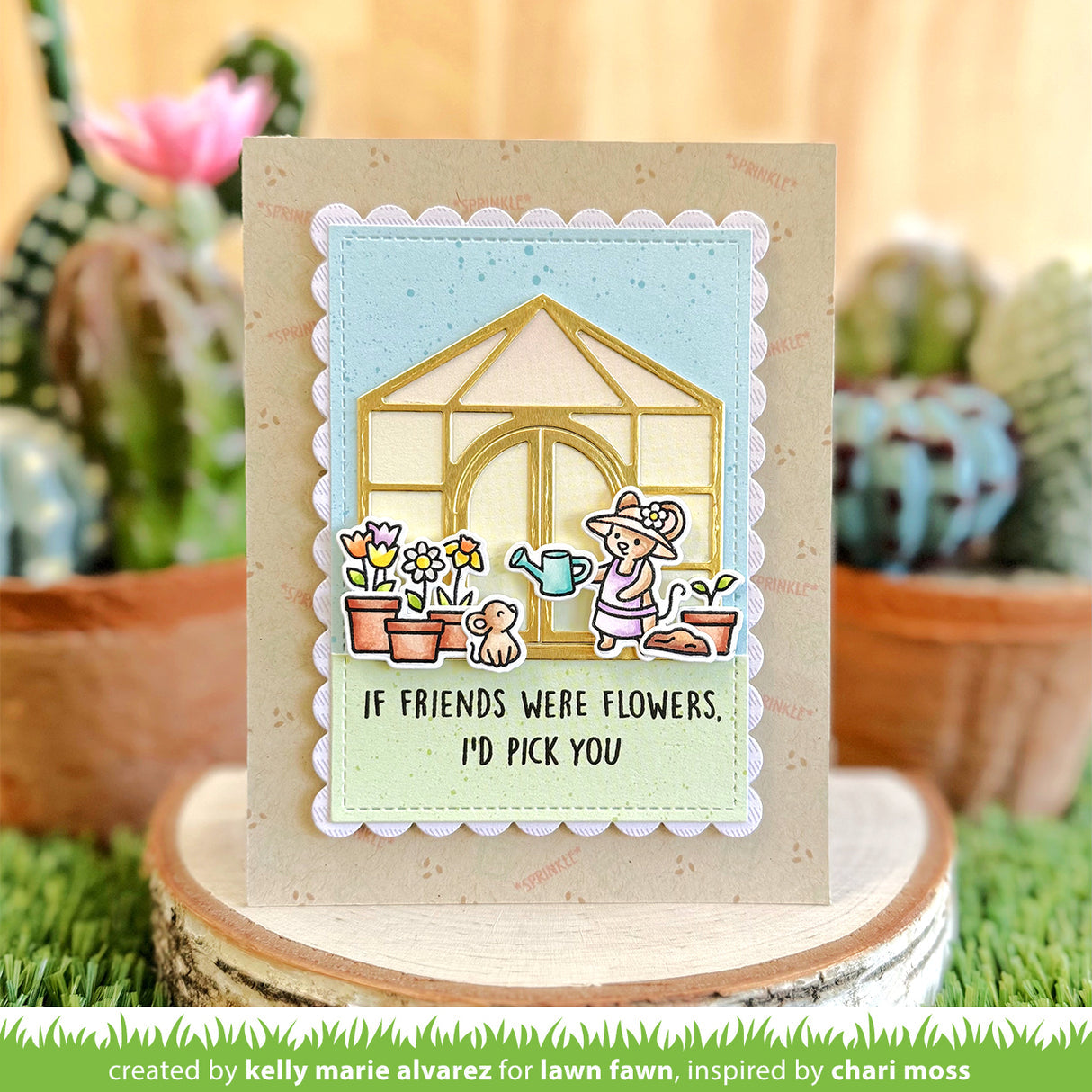 Lawn Fawn Garden Mouse Stamps and Dies i'd pick you