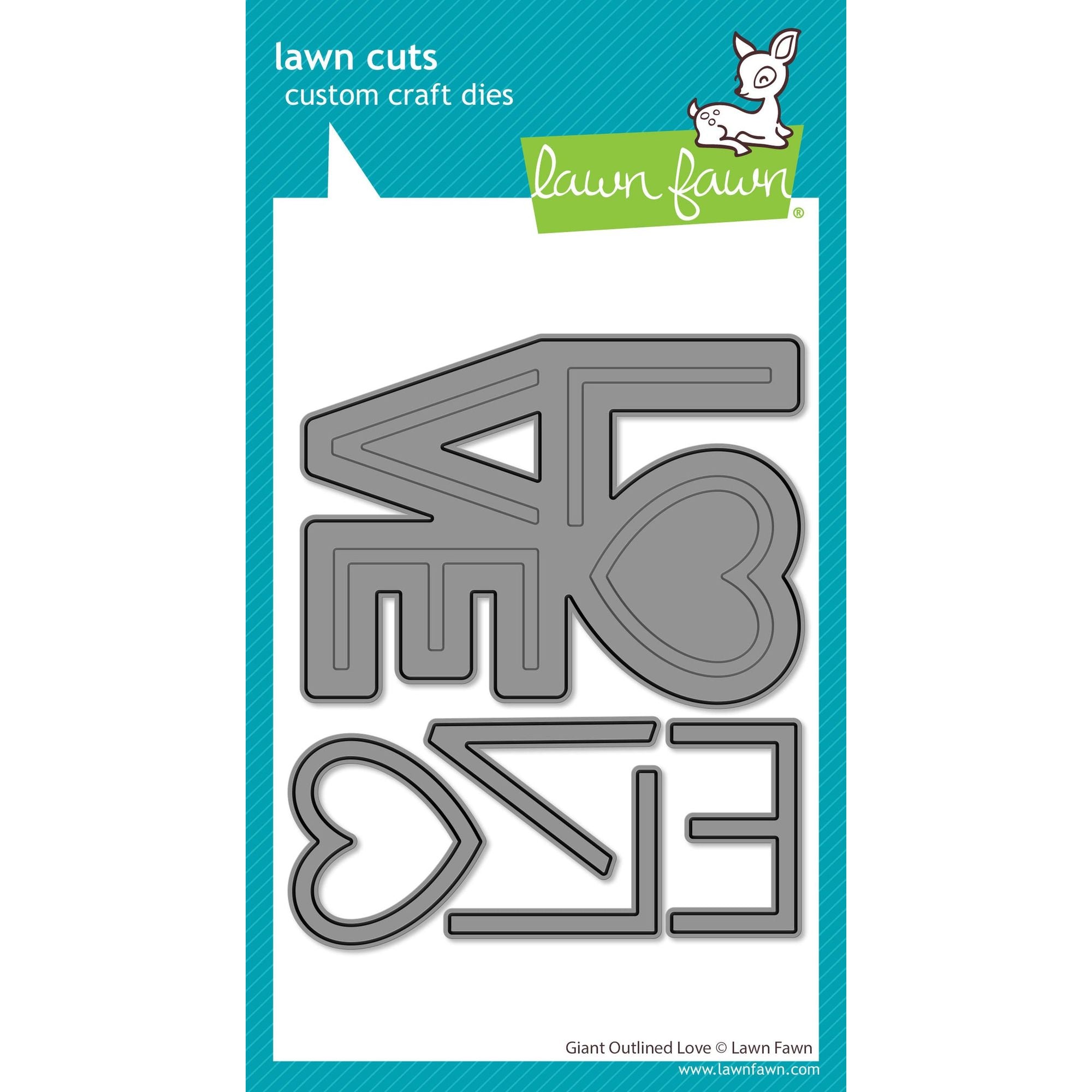 Lawn Fawn Giant Outlined Love Dies lf3960