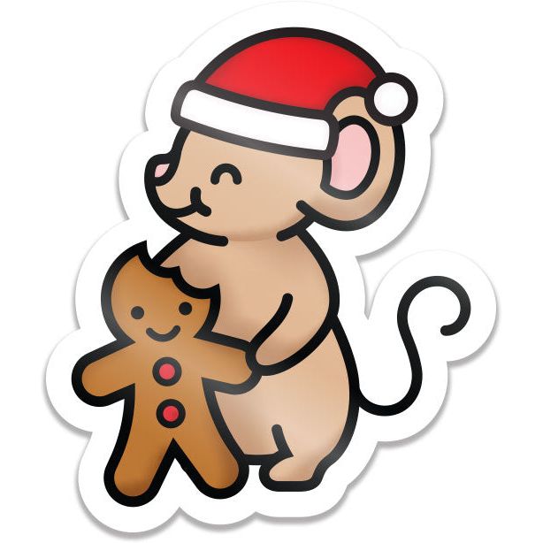 Lawn Fawn Gingerbread Mouse Vinyl Sticker lf4285