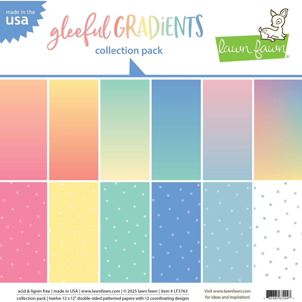 Lawn Fawn Gleeful Gradients 12x12 Inch Collection Pack lf3763