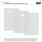 Lawn Fawn Halloween Mice Coloring Stencils lf3850 all laid out
