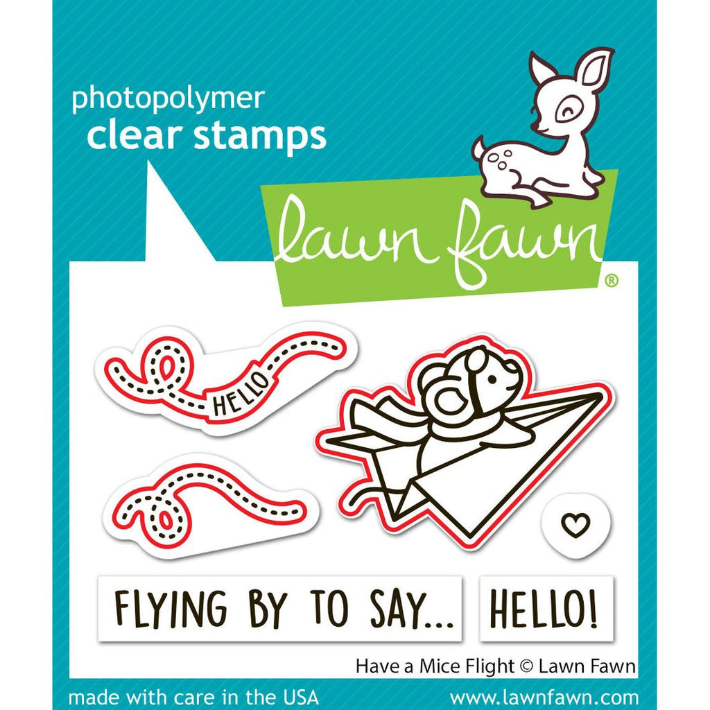 Lawn Fawn Have a Mice Flight Dies lf4041 red outlines to note die cuts