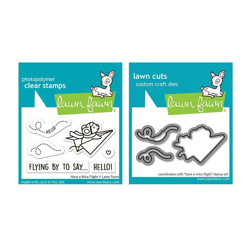 Lawn Fawn Have a Mice Flight Stamps and Dies