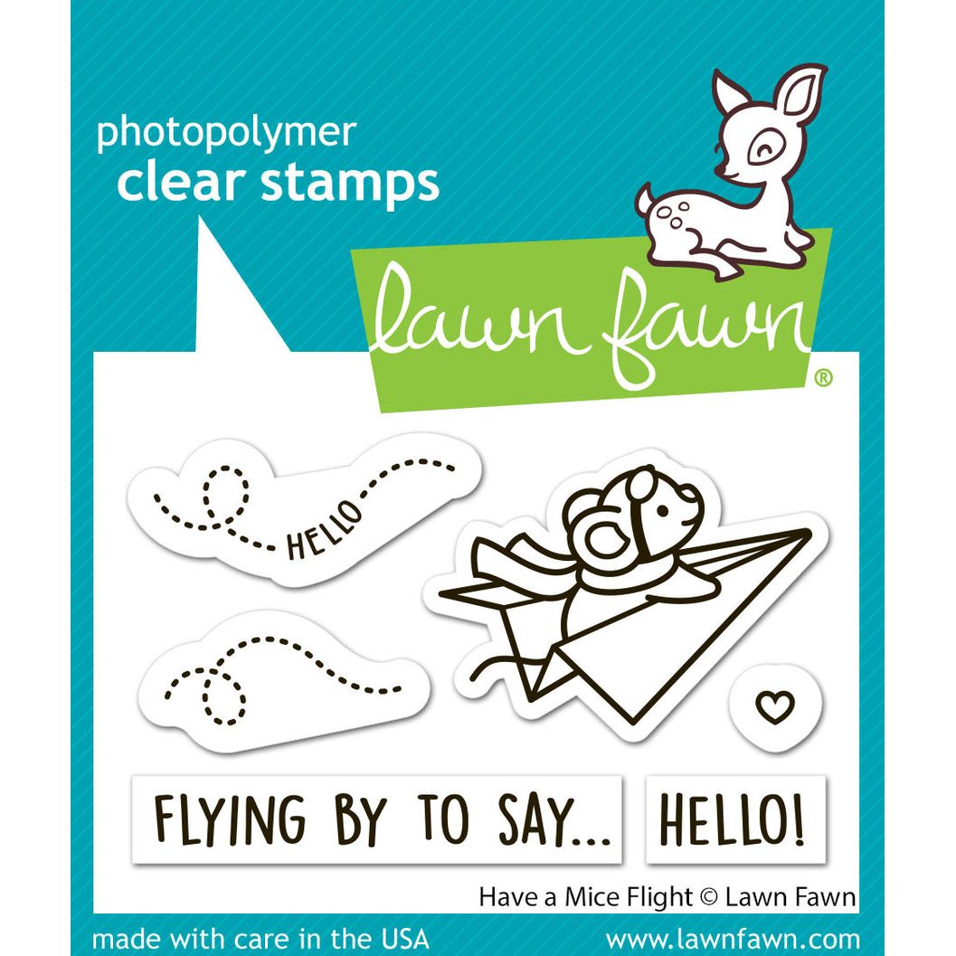 Lawn Fawn Have a Mice Flight Stamps lf4040