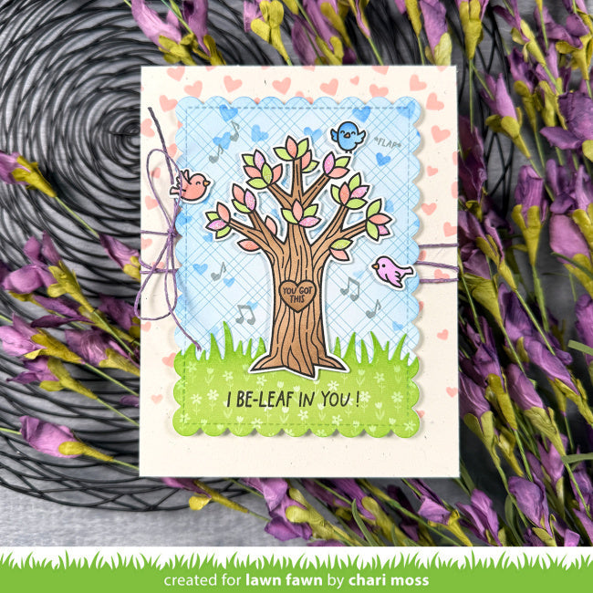 Lawn Fawn Heart Tree Stamps and Dies Set i be-leaf