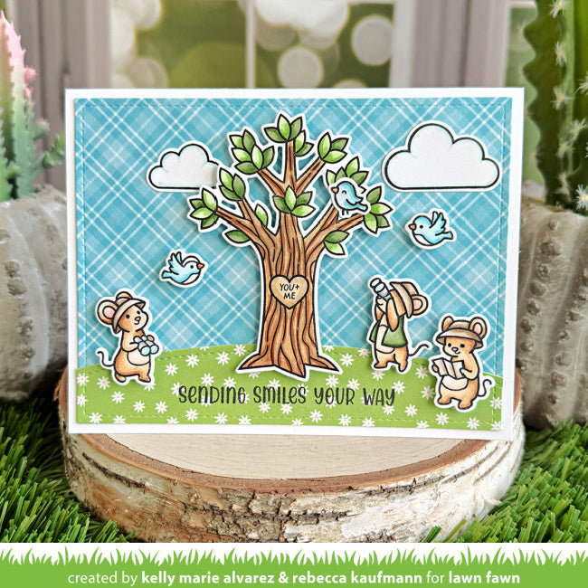 Lawn Fawn Heart Tree Stamps and Dies Set sending smiles