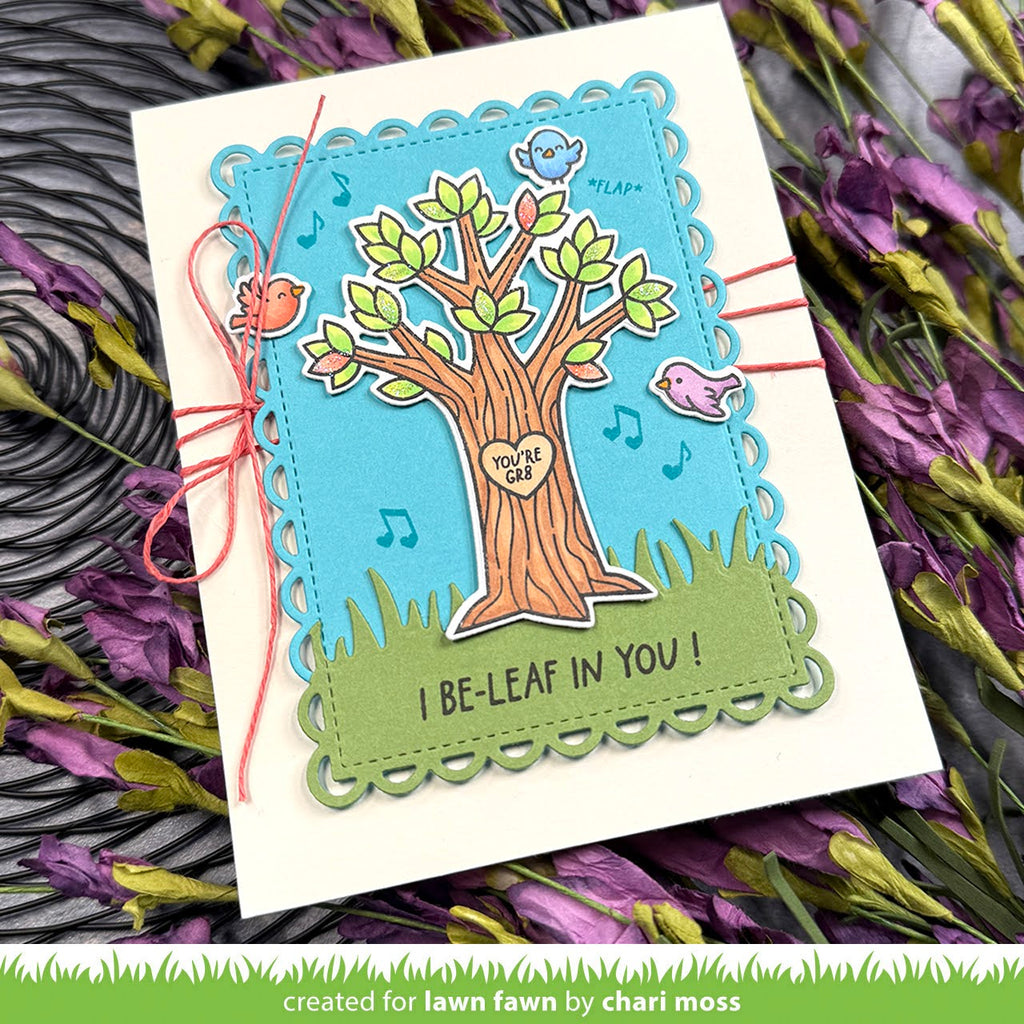 Lawn Fawn Heart Tree Stamps lf3671 Be-Leaf | color-code:alt2