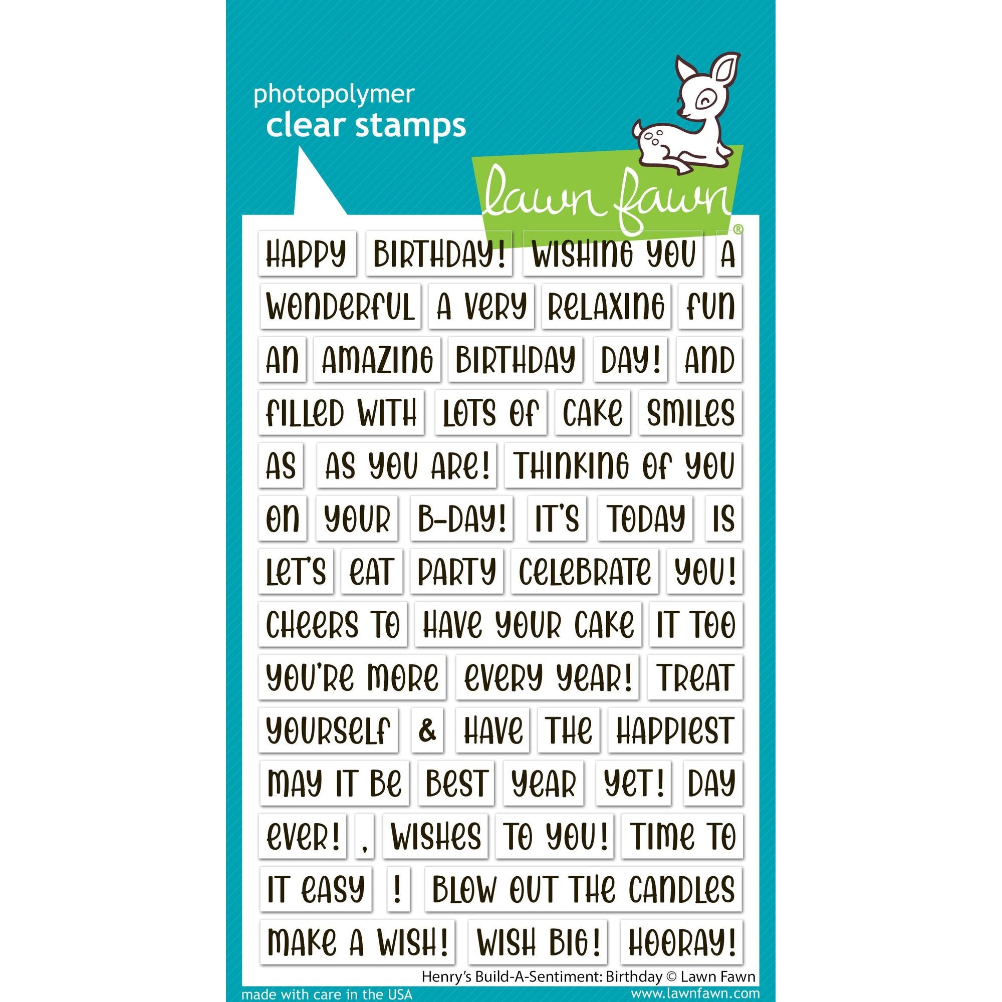 Lawn Fawn Henry's Build-A-Sentiment: Birthday Stamps lf3776