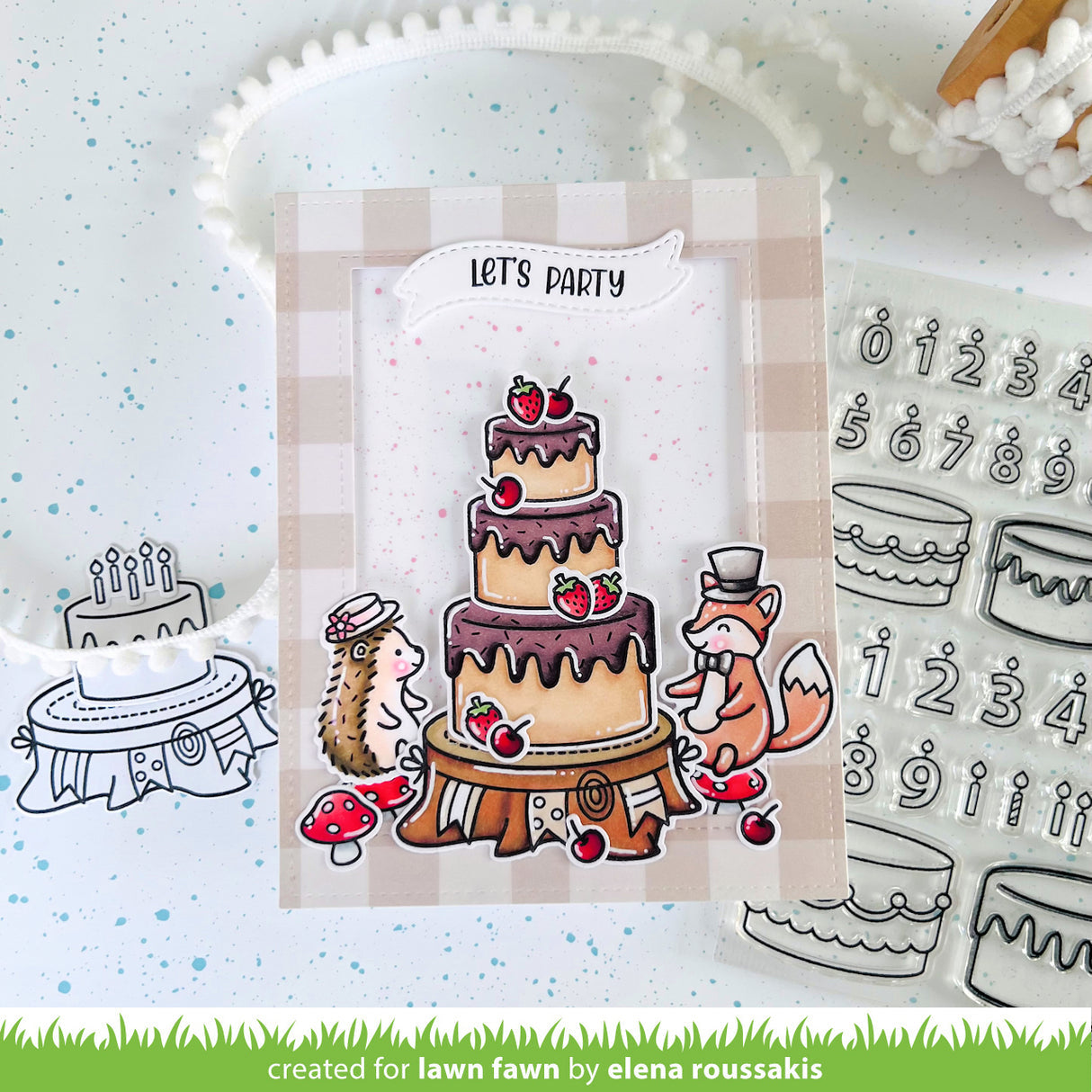 Lawn Fawn Henry's Build-A-Sentiment: Birthday Stamps lf3776 let's party