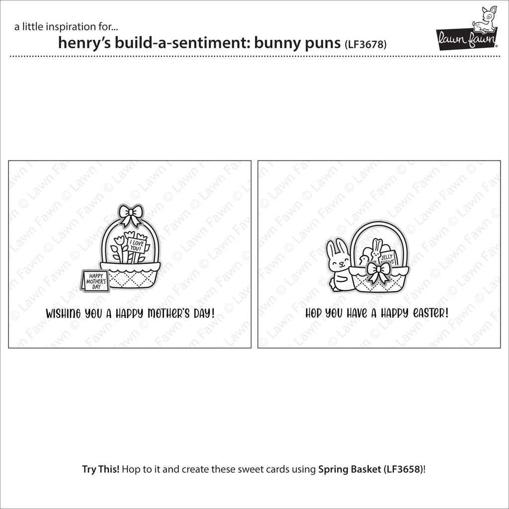 Lawn Fawn Henry's Build-A-Sentiment: Bunny Puns Stamps lf3678 Easter
