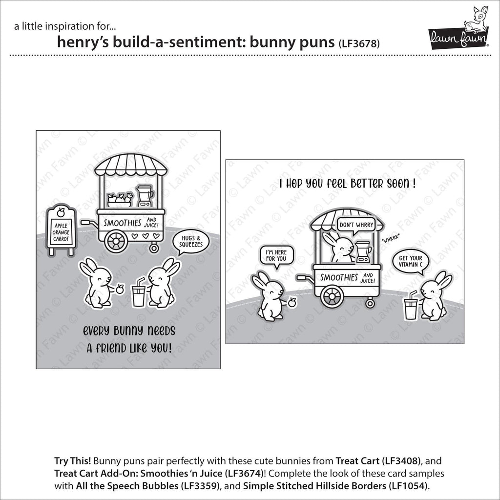 Lawn Fawn Henry's Build-A-Sentiment: Bunny Puns Stamps lf3678 Every Bunny