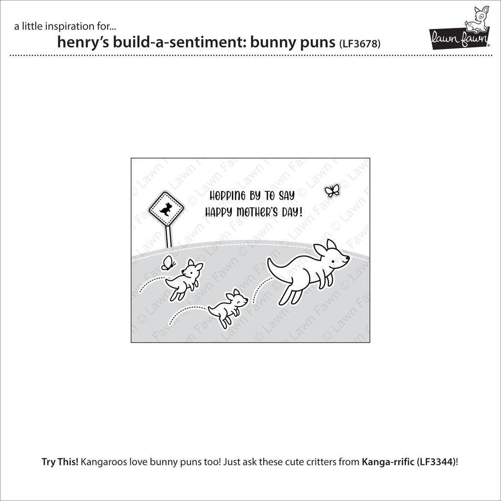 Lawn Fawn Henry's Build-A-Sentiment: Bunny Puns Stamps lf3678 Hopping By