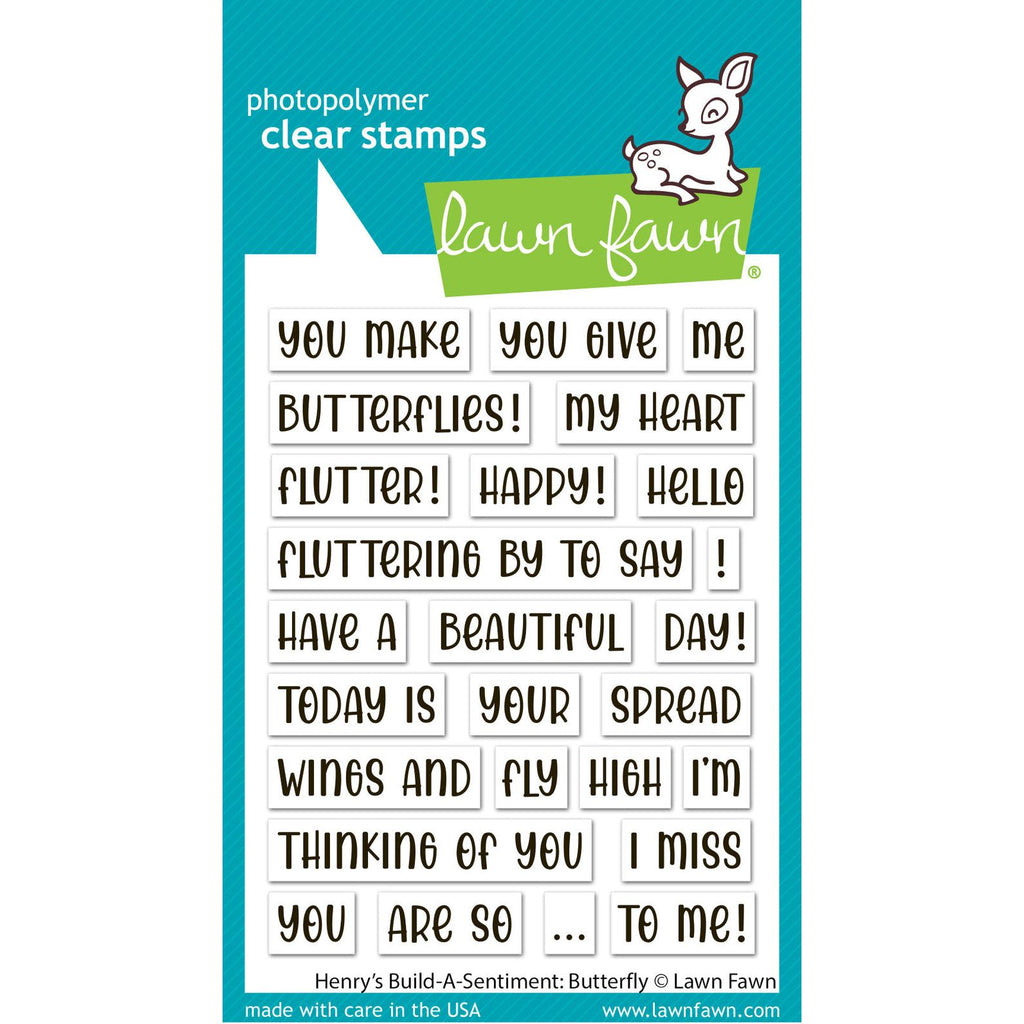 Lawn Fawn Henry's Build-A-Sentiment: Butterfly Stamps lf4027