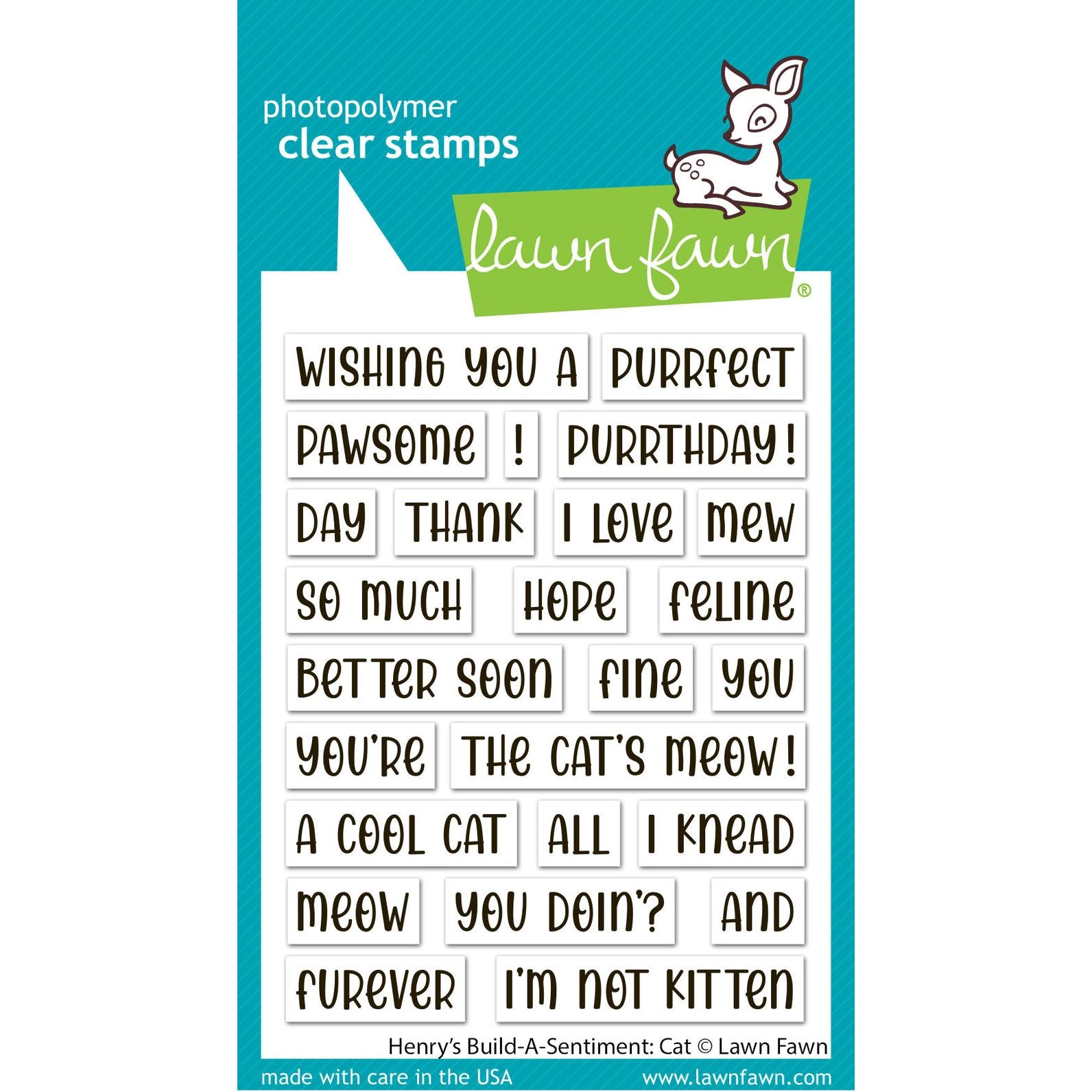 Lawn Fawn Henry's Build-A-Sentiment: Cat Stamps lf4203