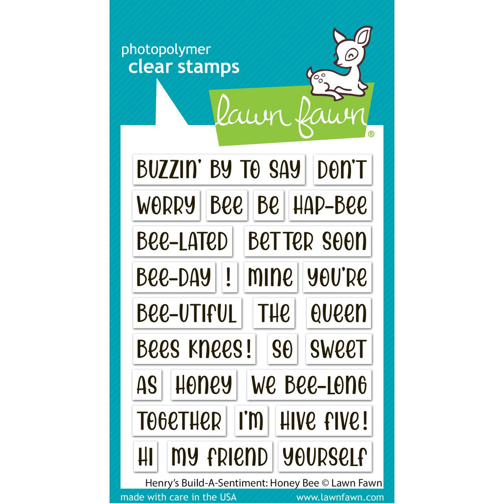 Lawn Fawn Henry's Build-A-Sentiment: Honey Bee Stamps lf4128