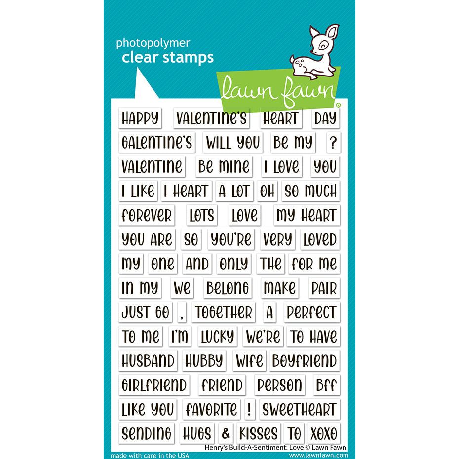 Lawn Fawn Henry's Build-A-Sentiment: Love Stamps lf3605