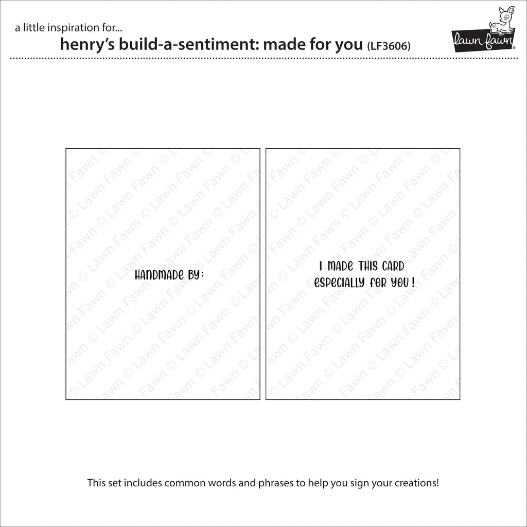 Lawn Fawn Henry's Build-A-Sentiment: Made for You Stamps lf3606 inspiration