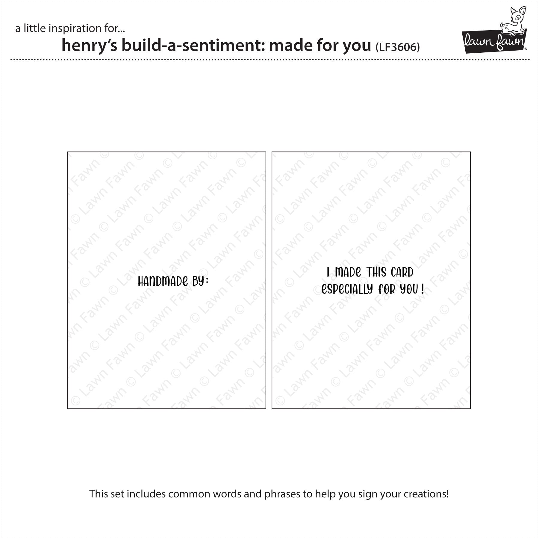 Lawn Fawn Henry's Build-A-Sentiment: Made for You Stamps lf3606 inspiration