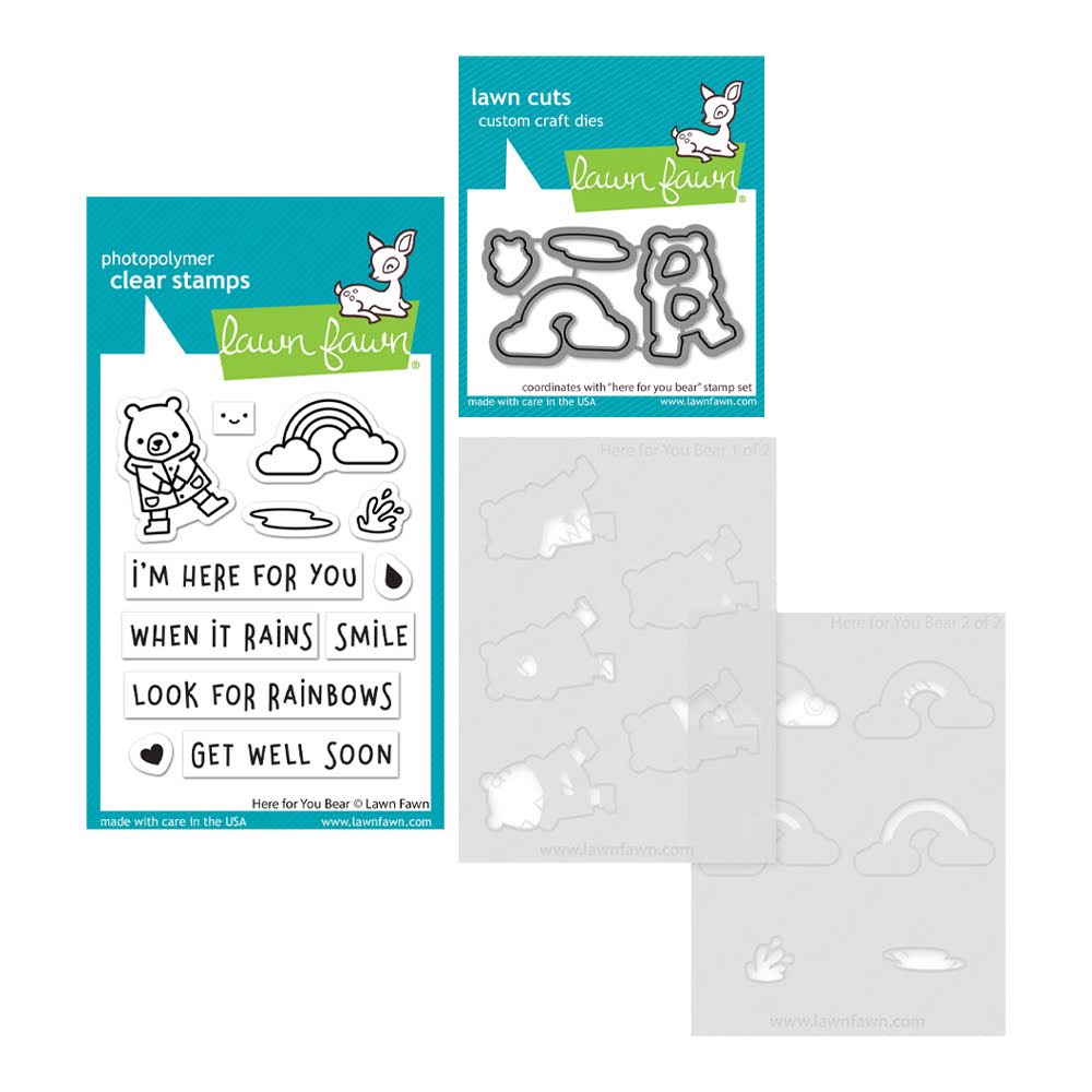 Lawn Fawn Here For You Bear Stamps Dies and Stencils