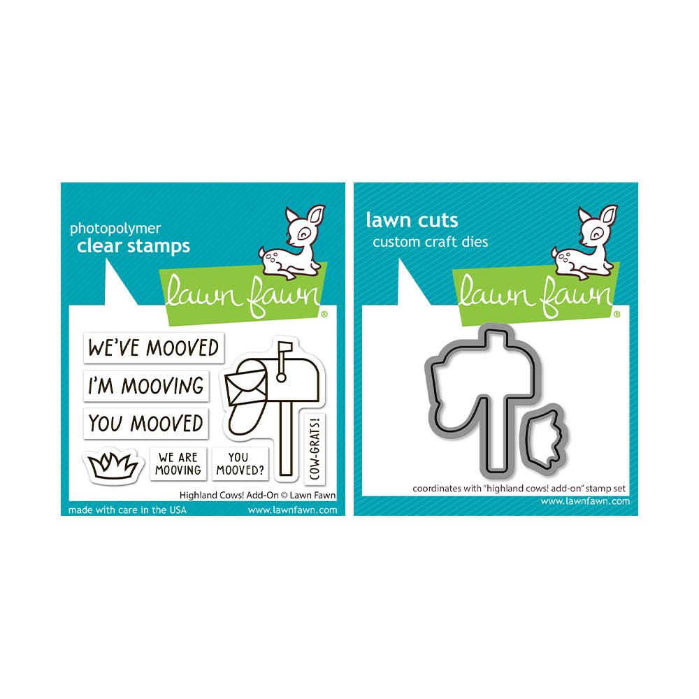 Lawn Fawn Highland Cows! Add-On Stamps and Dies