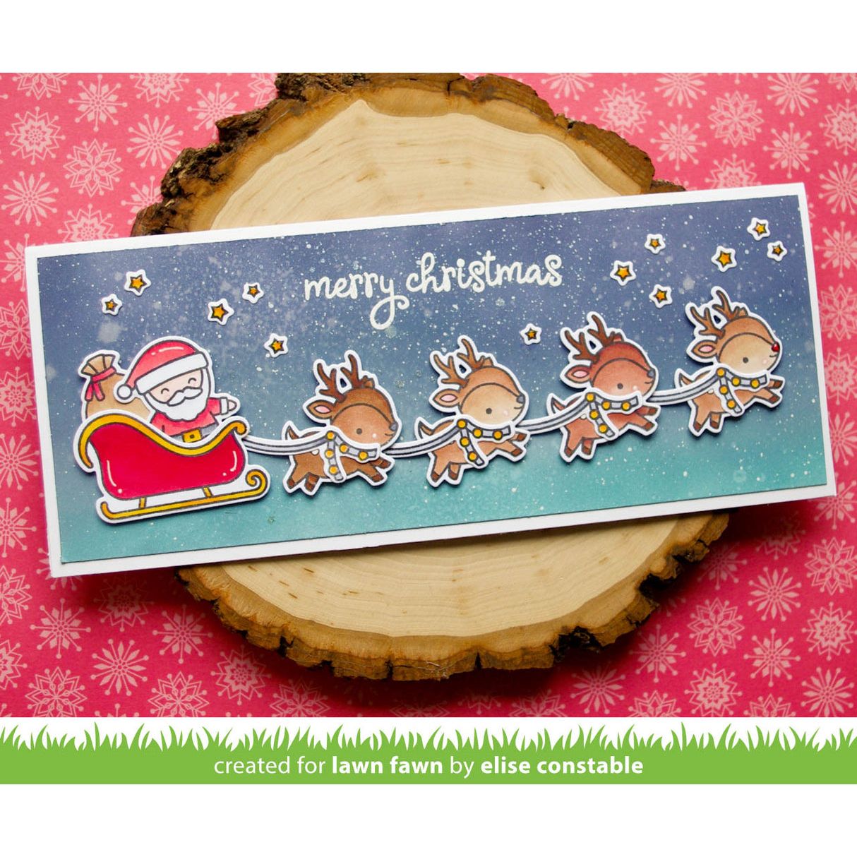 Lawn Fawn Ho-Ho-Holidays Stamps Dies and Coloring Stencils Bundle Merry Christmas